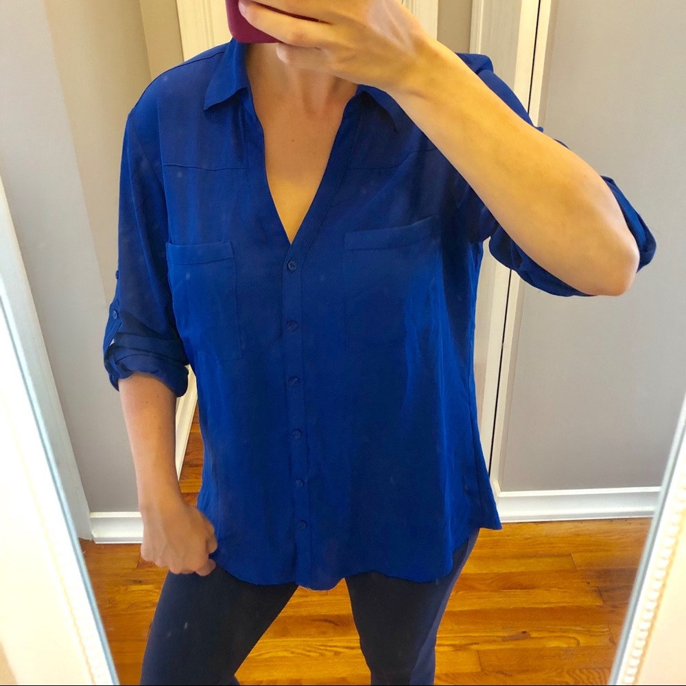 EXPRESS Blue Button Down Shirt